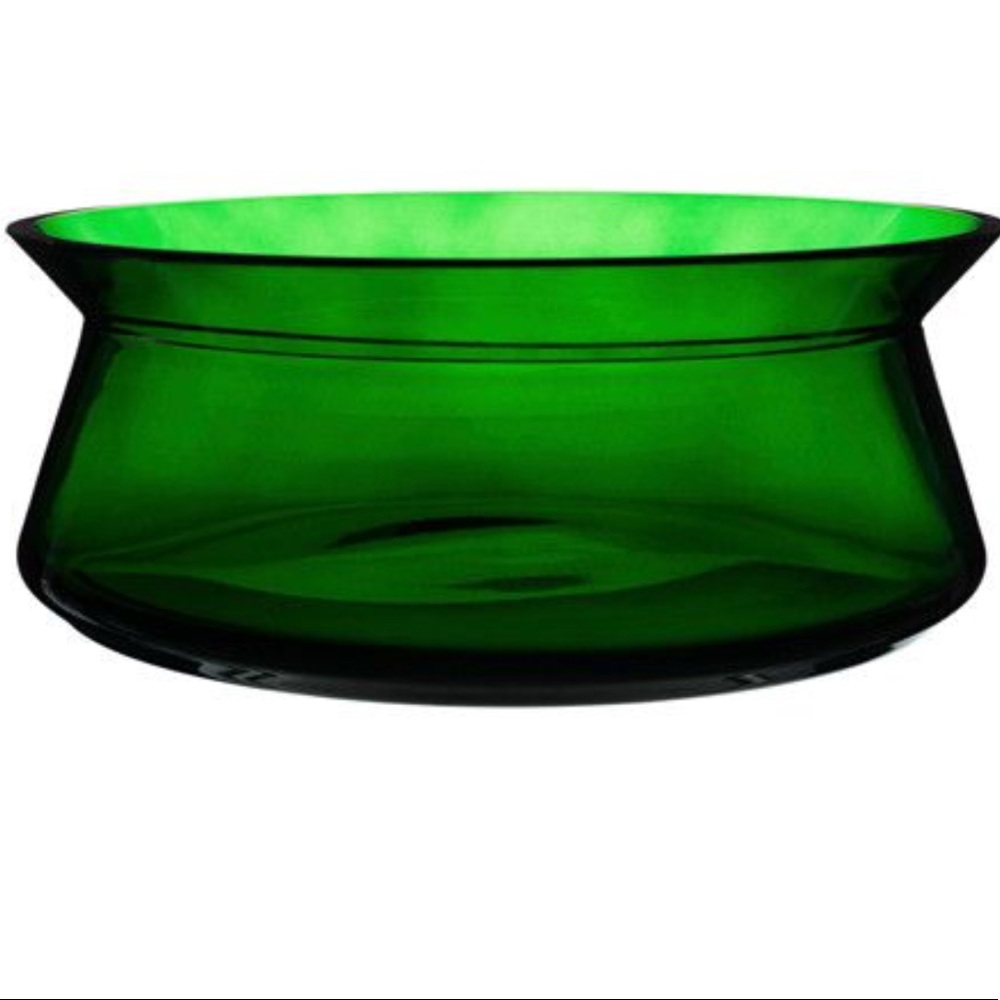 Green Glass Fruit Bowl